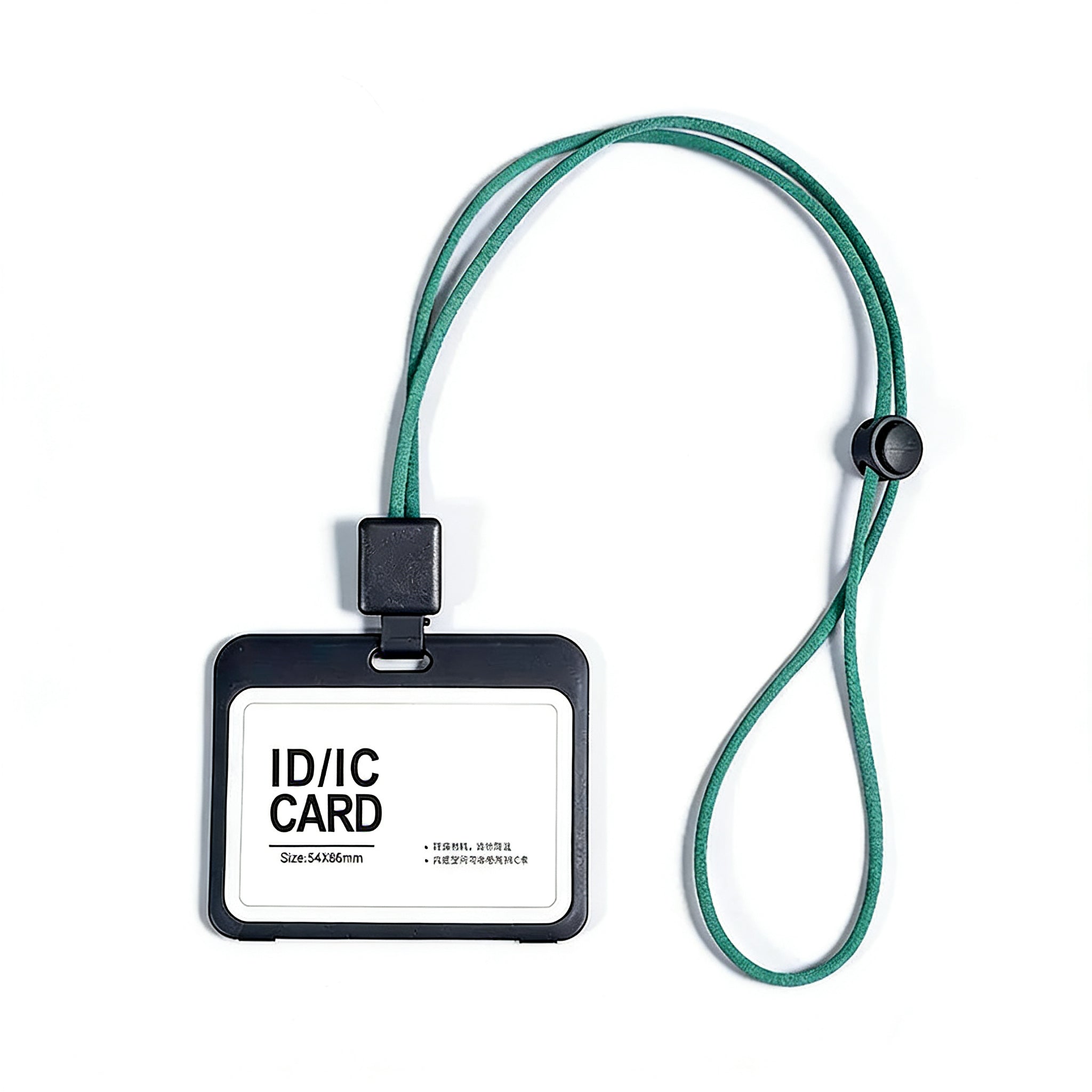 Vertical ID Card Holder with Custom Retractable Lanyard - Double Sided Transparent Badge Holder